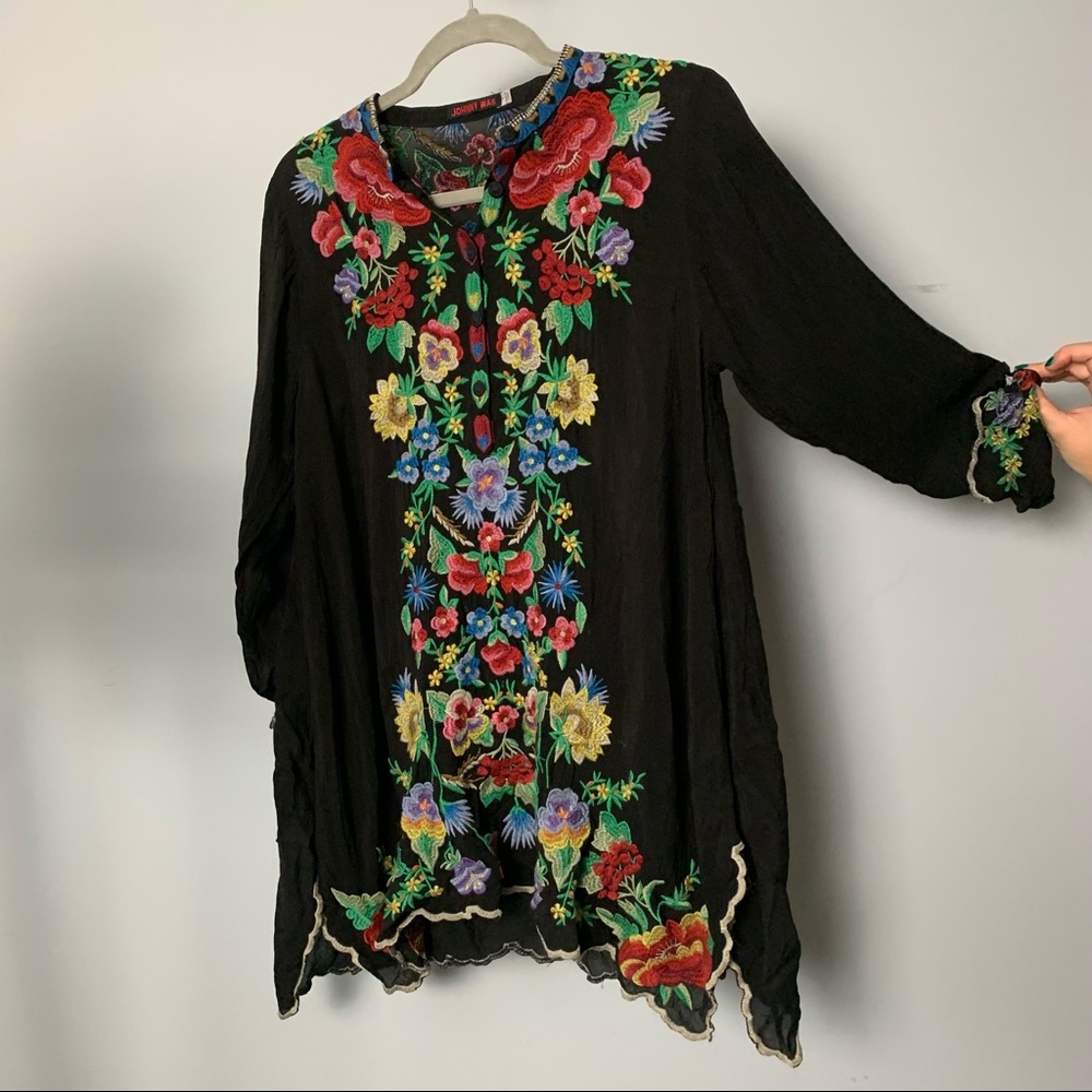 JOHNNY WAS EMBROIDERED TUNIC